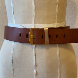 2” wide brown leather belt